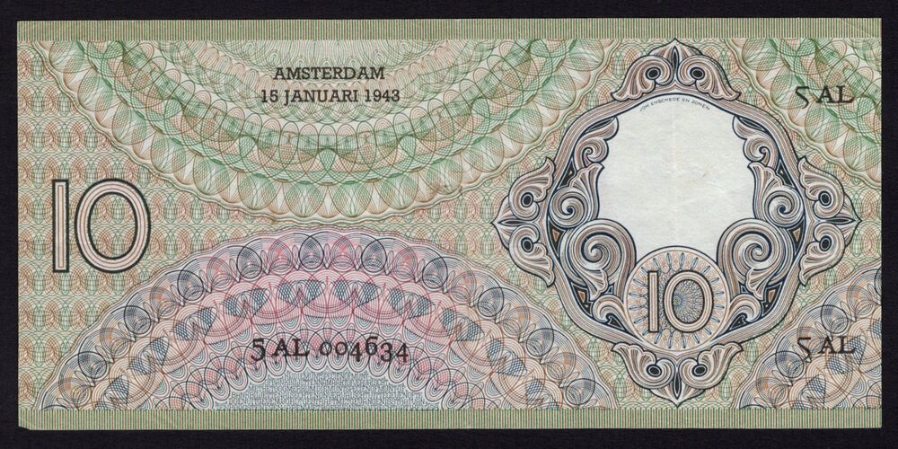 Netherlands - 10 Gulden 1943 - Pick # 59 - VF