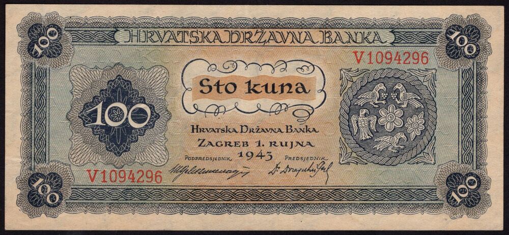 Croatia - 100 Kuna 1943 - Pick # 11 - AU