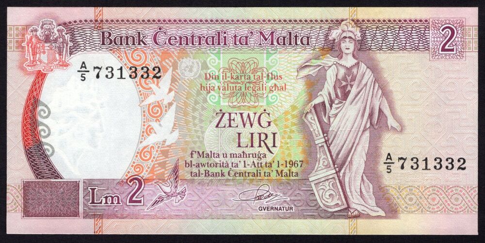 Malta - 2 Liri L.1967 - Pick # 41 - UNC