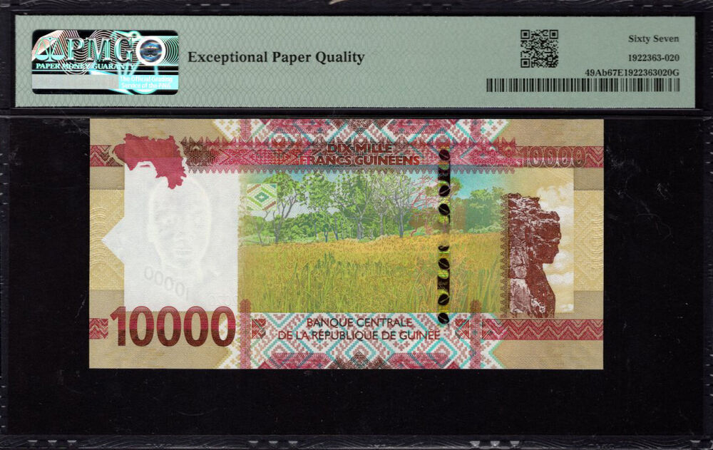 Guinea - 10.000 Francs 2020 - Pick # 49Ab - PMG 67 EPQ