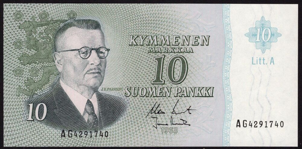Finland - 10 Markkaa 1963 - Pick # 104 - UNC