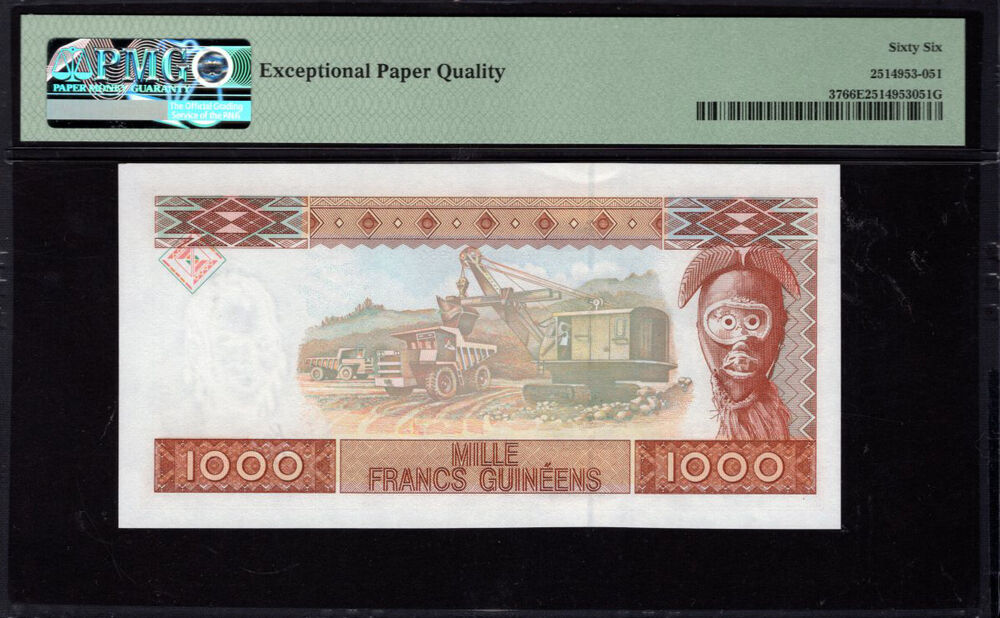 Guinea - 1.000 Francs 1998 - Pick # 37 - PMG 66 EPQ