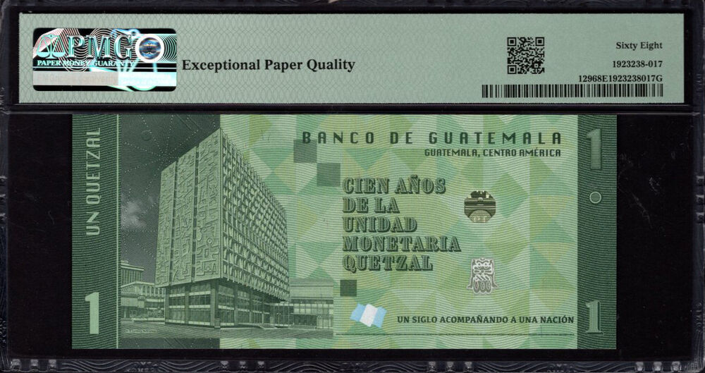 Guatemala - 1 Quetzal 2023 - Pick # 129 - PMG 68 EPQ