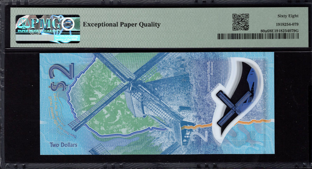 Barbados - 2 Dollars 2022 - Pick # 80a - PMG 68 EPQ