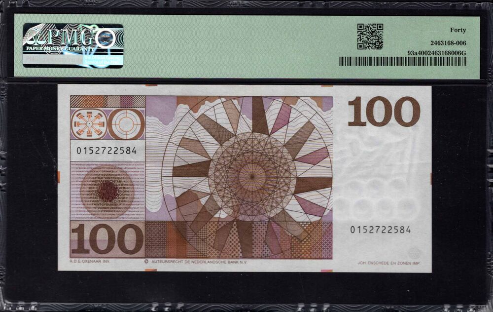 Netherlands - 100 Gulden 1970 - Pick # 93a - PMG 40
