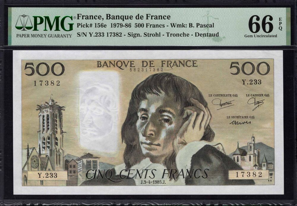 France - 500 Francs 1979 - Pick # 156e - PMG 66 EPQ