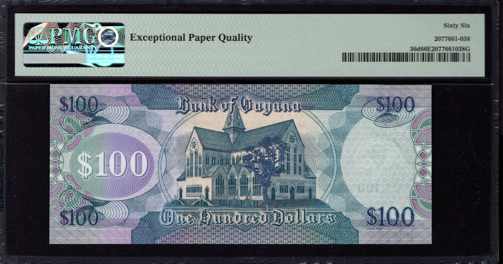Guyana - 100 Dollars 2019 - Pick # 36d - PMG 66 EPQ