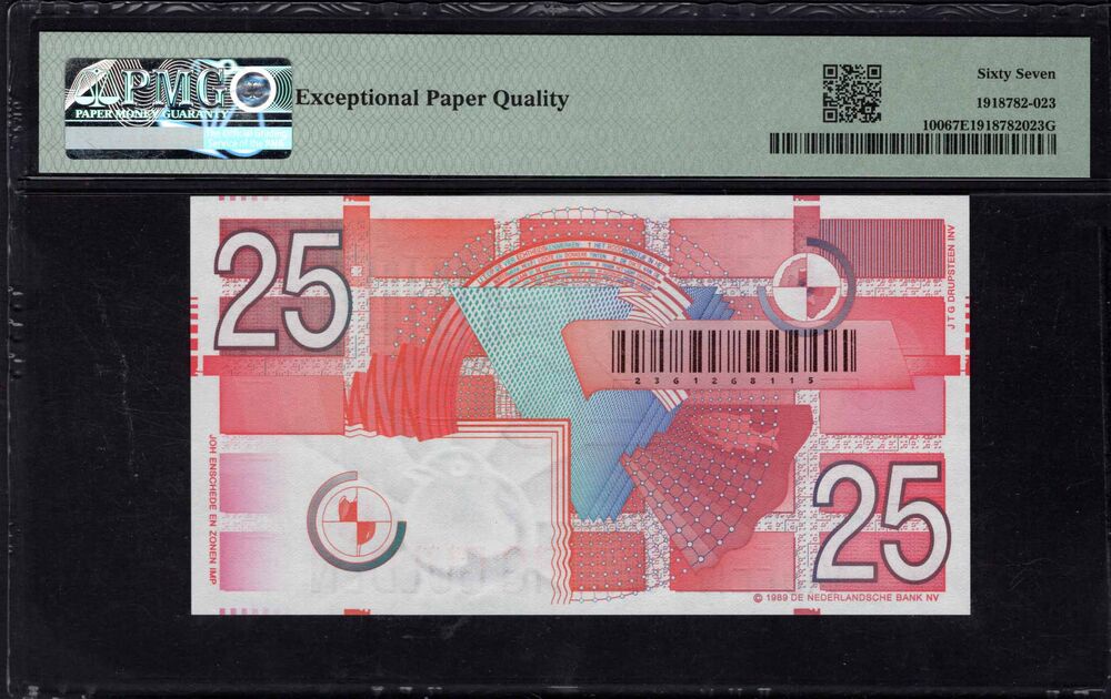 Netherlands - 25 Gulden 1989 - Pick # 100 - PMG 67 EPQ