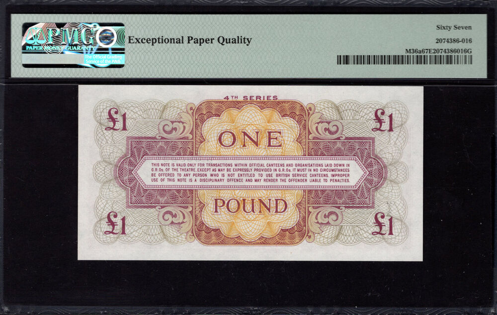 Great Britain - 1 Pound 1962 - Pick # M36a - PMG 67 EPQ