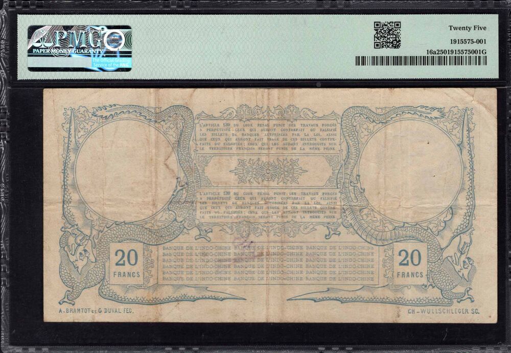 New Caledonia - 20 Francs 1910 - Pick # 16a - PMG 25