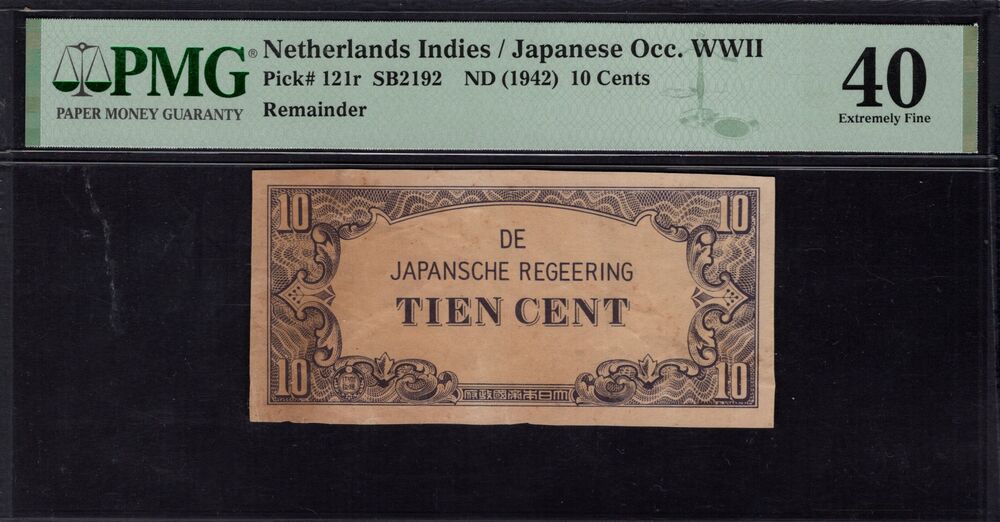 Netherlands Indies - 10 Cents 1942 - Pick # 121r - PMG 40