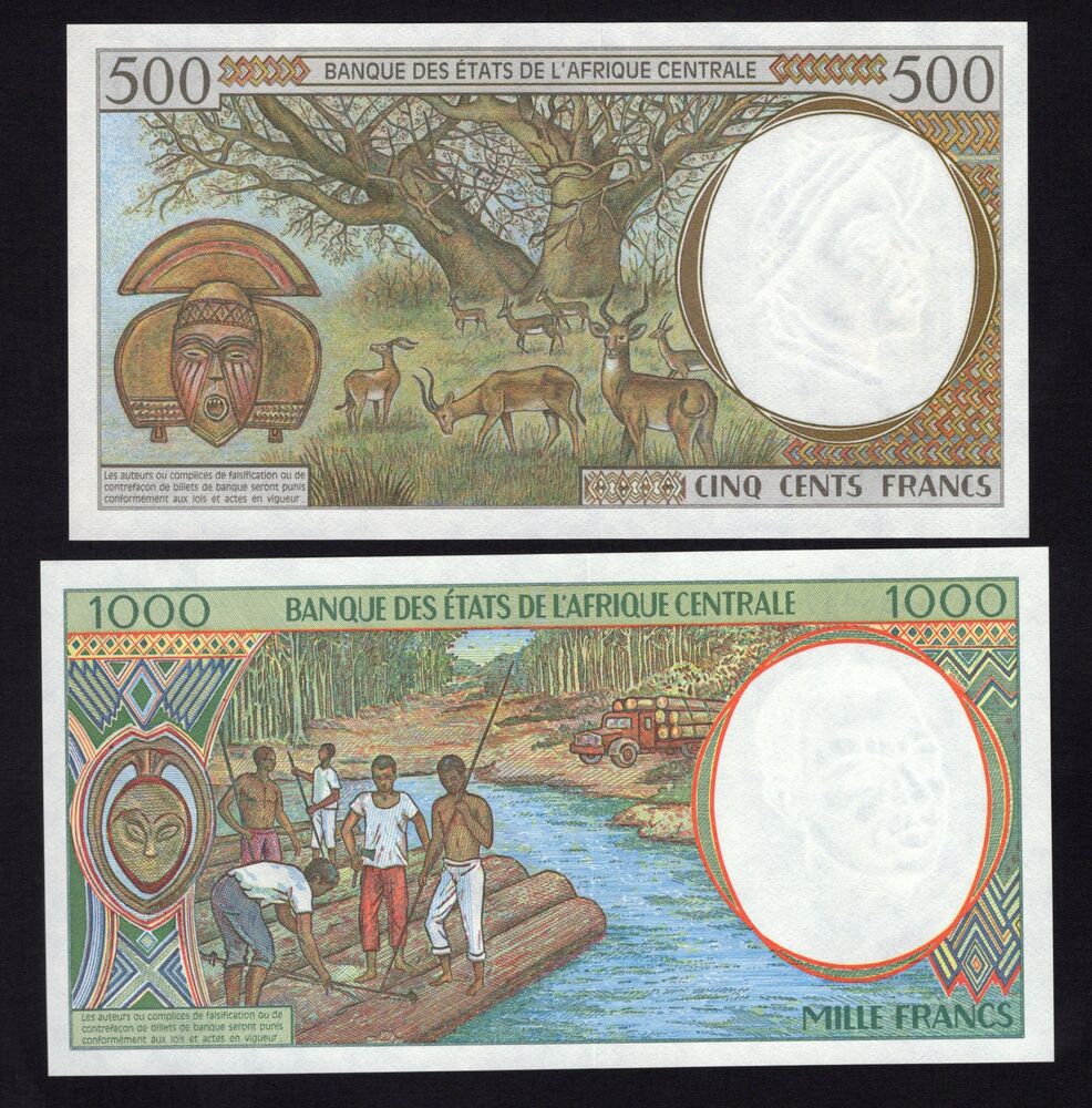 Gabon - 500 & 1000 Francs 1994 - Pick # 401Lb, 402Lb - UNC