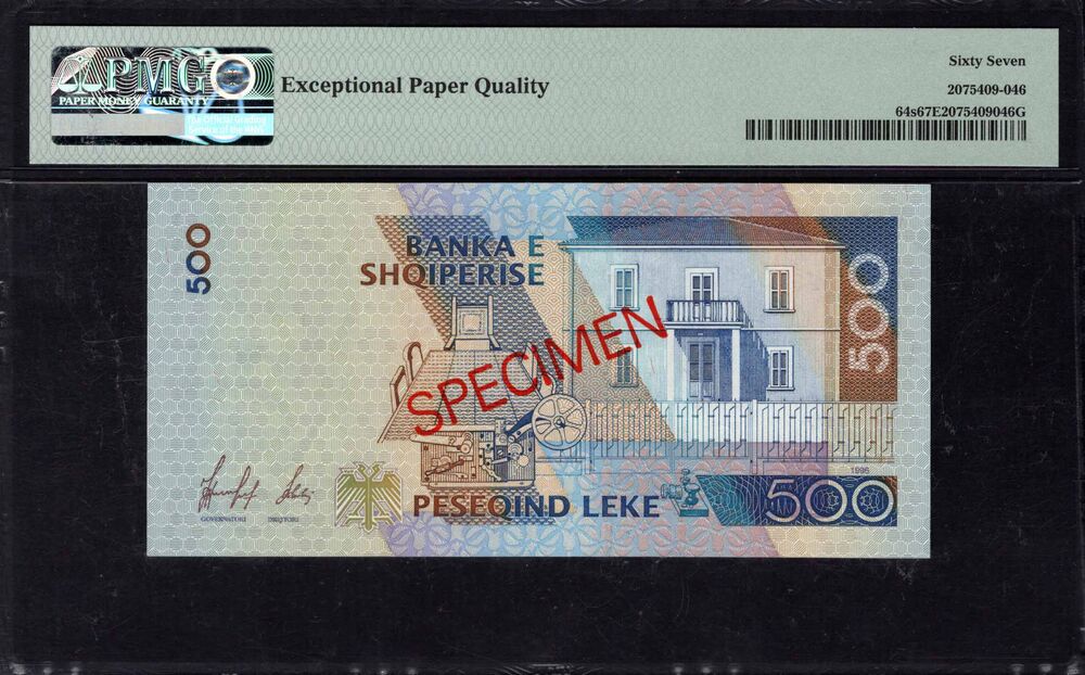 Albania - 500 Lekë 1996 - Pick # 64s - PMG 67 EPQ