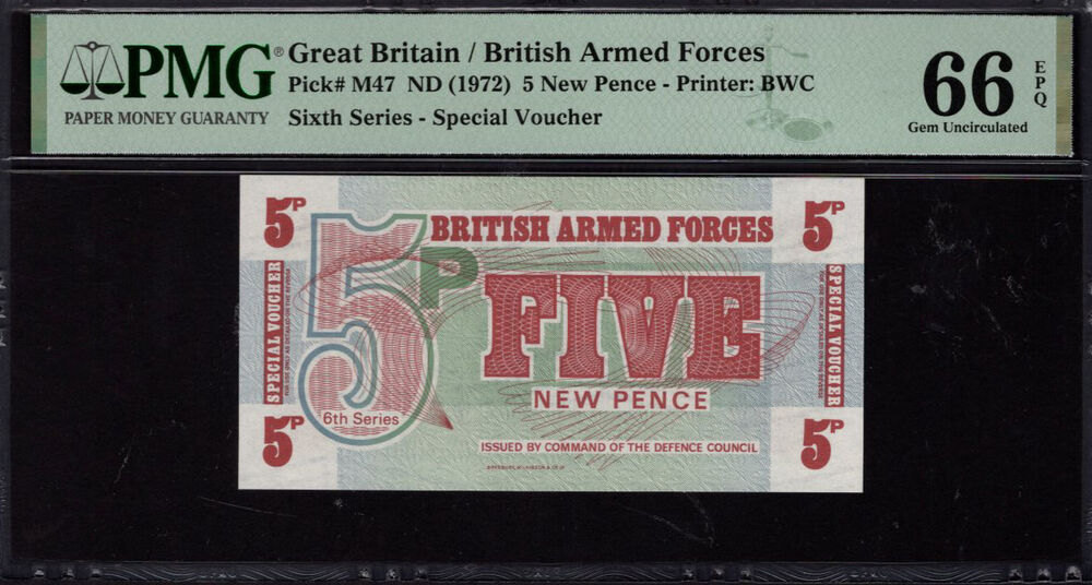 Great Britain - 5 New Pence 1972 - Pick # M47 - PMG 66 EPQ
