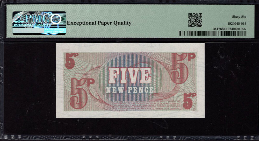 Great Britain - 5 New Pence 1972 - Pick # M47 - PMG 66 EPQ