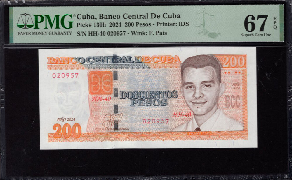 Cuba - 200 Pesos 2024 - Pick # 130h - PMG 67 EPQ