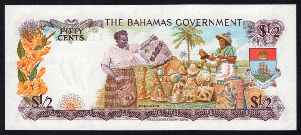 Bahamas - 1/2 Dollar L.1965 - Pick # 17 - AU