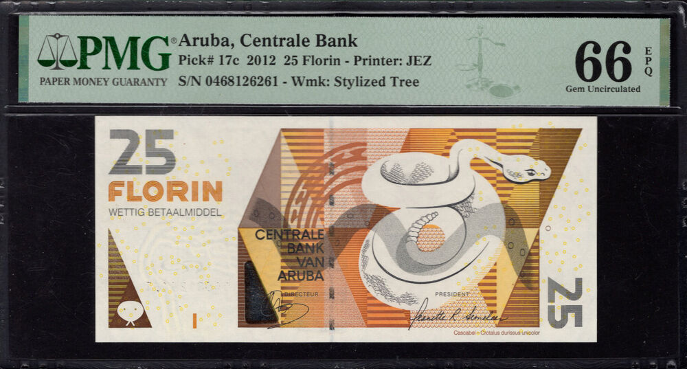 Aruba - 25 Florin 2012 - Pick # 17c - PMG 66 EPQ