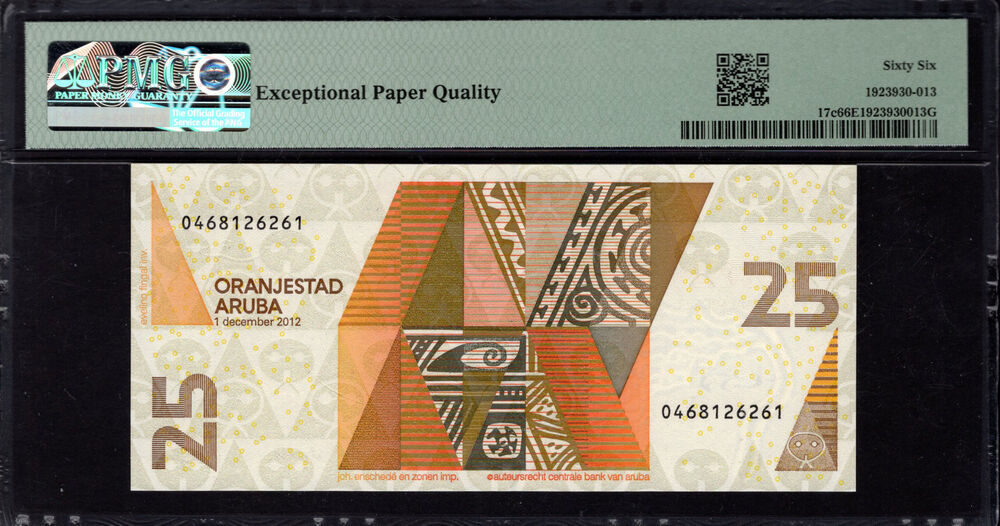 Aruba - 25 Florin 2012 - Pick # 17c - PMG 66 EPQ