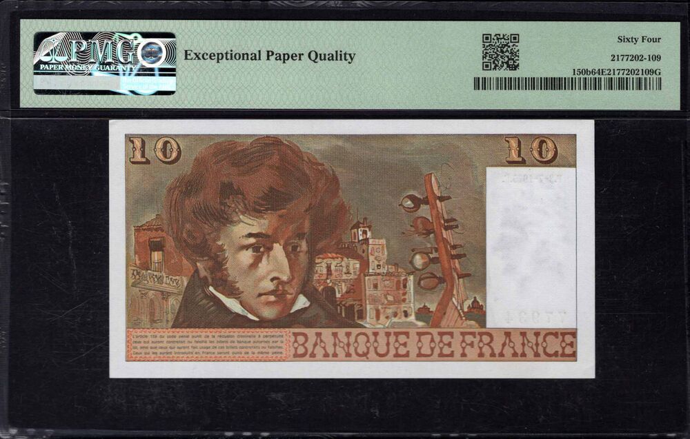 France - 10 Francs 1975 - Pick # 150b - PMG 64 EPQ