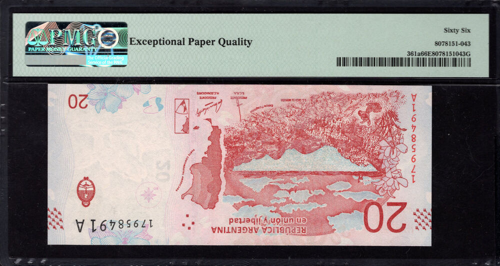 Argentina - 20 Pesos 2017 - Pick # 361a - PMG 66 EPQ