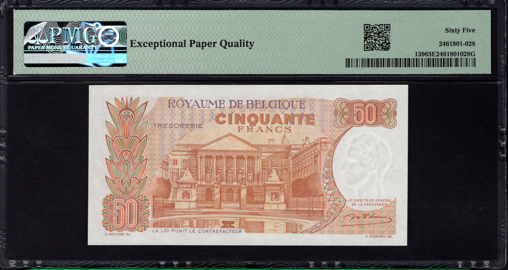 Belgium - 50 Francs 1966 - Pick # 139 - PMG 65 EPQ