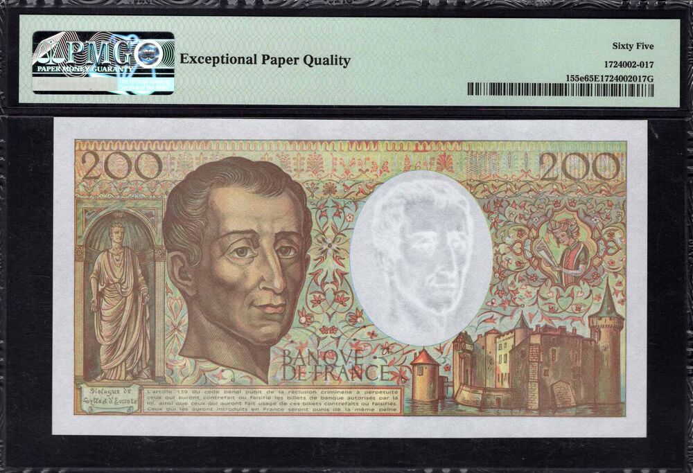 France - 200 Francs 1992 - Pick # 155e - PMG 65 EPQ