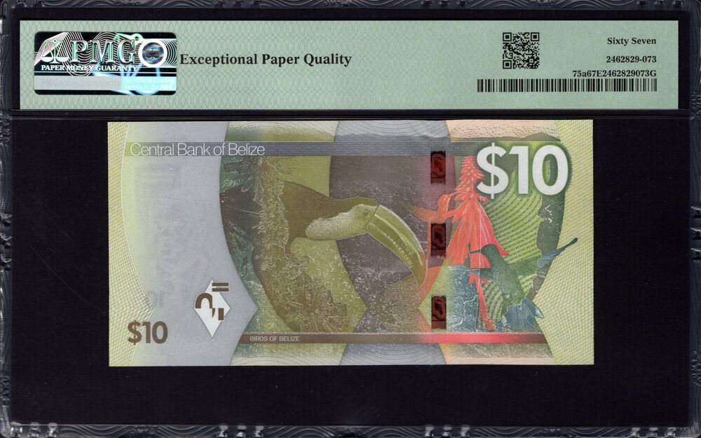 Belize - 10 Dollars 2025 - Pick # 75a - PMG 67 EPQ