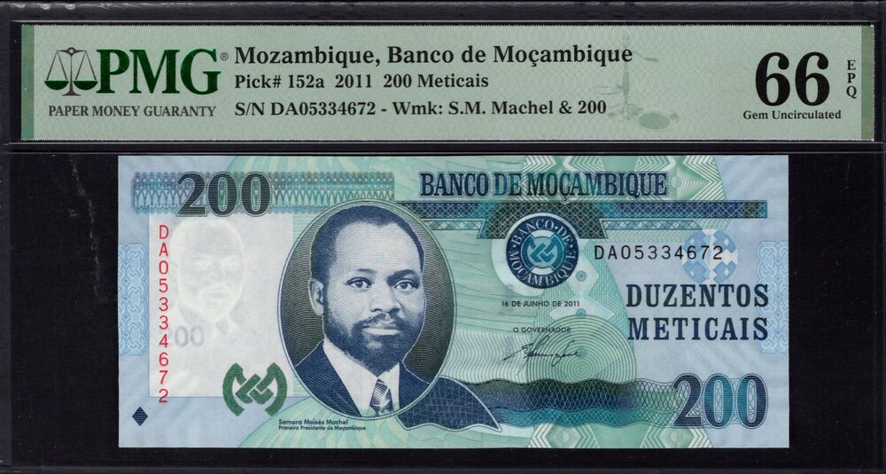 Mozambique - 200 Meticais 2011 - Pick # 152a - PMG 66 EPQ