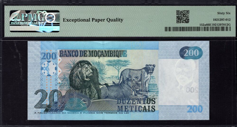 Mozambique - 200 Meticais 2011 - Pick # 152a - PMG 66 EPQ