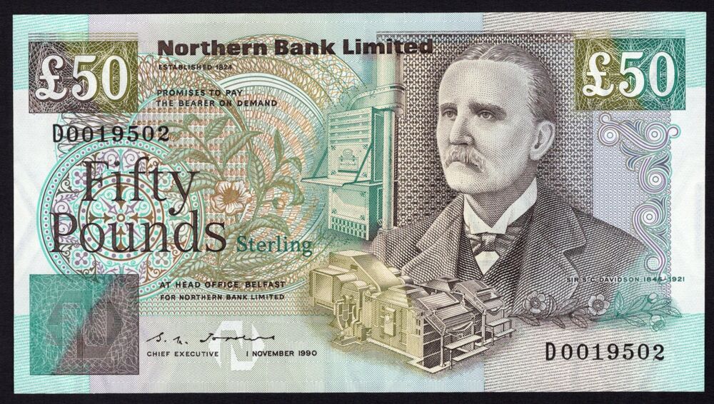 Ireland, Northern - 50 Pounds 1990 - Pick # 196 - UNC