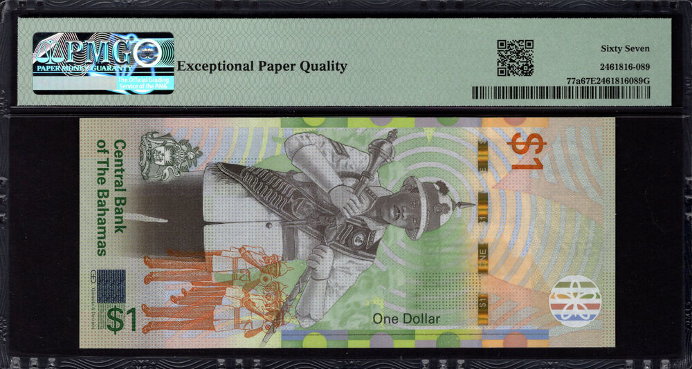 Bahamas - 1 Dollar 2017 - Pick # 77a - PMG 67 EPQ