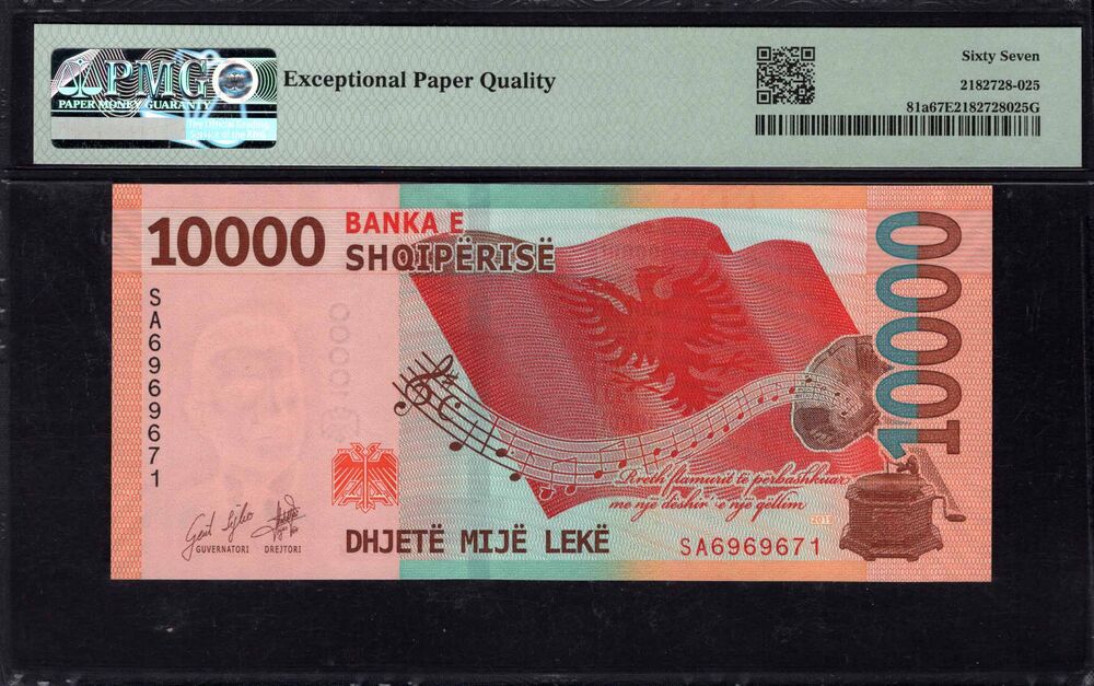 Albania - 10.000 Lekë 2019 - Pick # 81a - PMG 67 EPQ