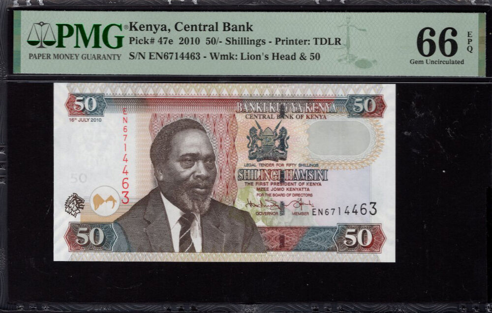 Kenya - 50 Shillings 2010 - Pick # 47e - PMG 66 EPQ