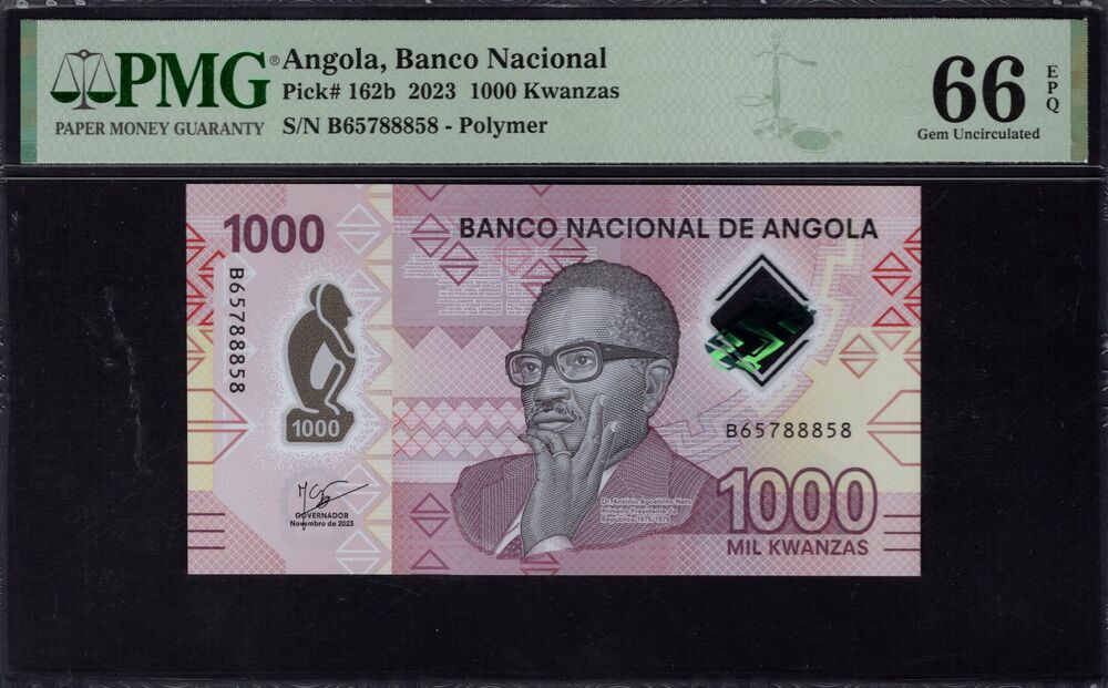Angola - 1000 Kwanzas 2023 - Pick # 162b - PMG 66 EPQ