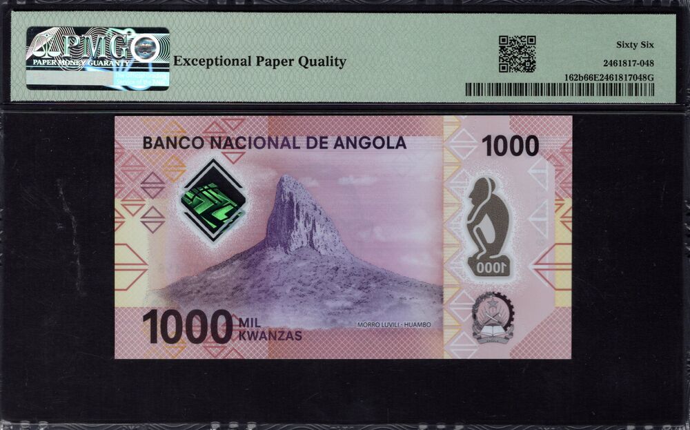 Angola - 1000 Kwanzas 2023 - Pick # 162b - PMG 66 EPQ