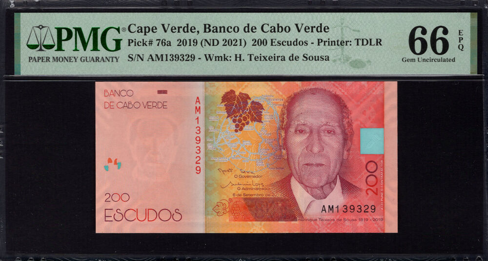 Cape Verde - 200 Escudos 2019 - Pick # 76a - PMG 66 EPQ