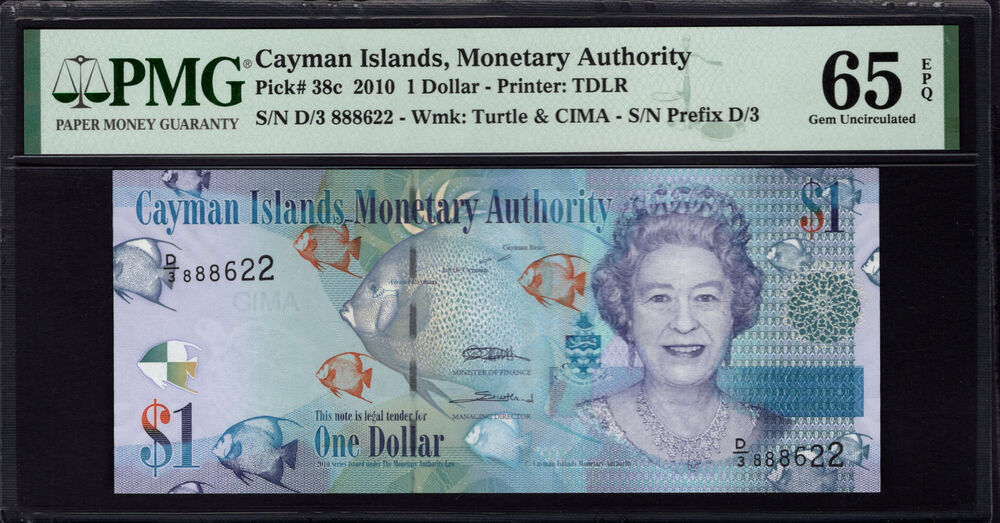Cayman Islands - 1 Dollar 2010 - Pick # 38c - PMG 65 EPQ