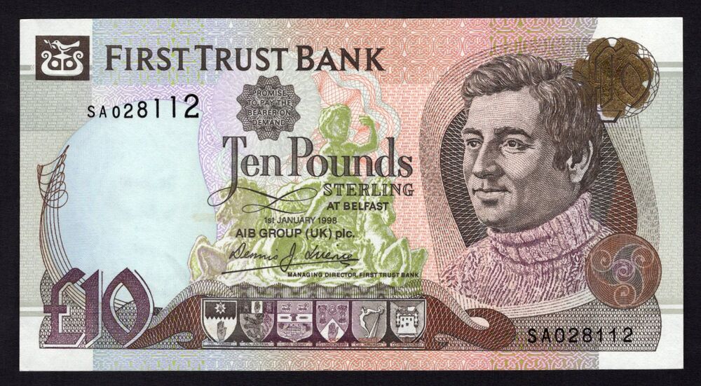 Ireland, Northern - 10 Pounds 1998 - Pick # 136a - XF