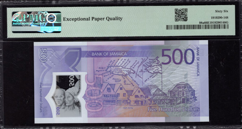 Jamaica - 500 Dollars 2022 - Pick # 98a - PMG 66 EPQ