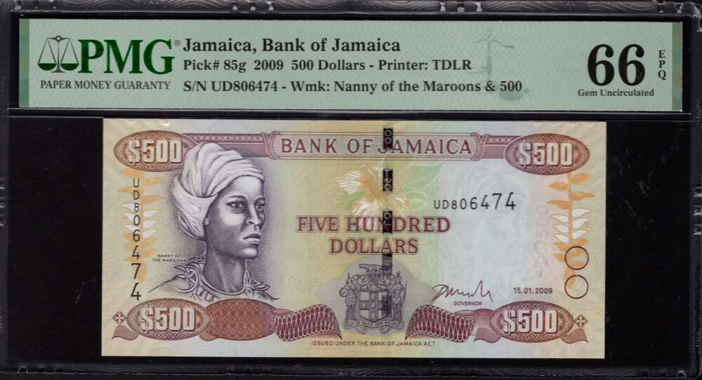 Jamaica - 500 Dollars 2009 - Pick # 85g - PMG 66 EPQ