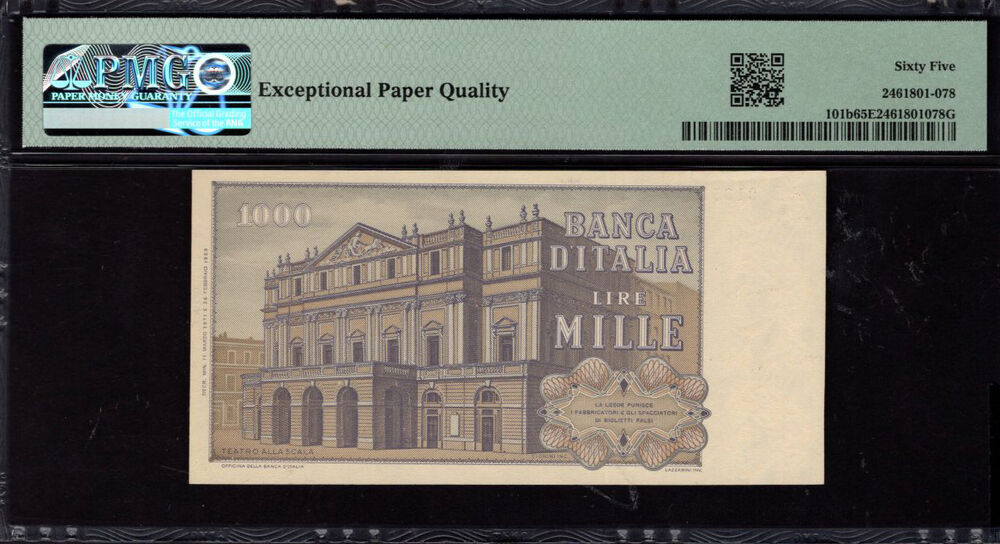 Italy - 1.000 Lire 1971 - Pick # 101b - PMG 65 EPQ