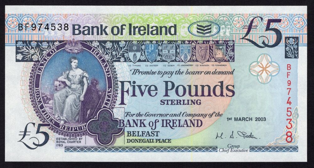 Ireland, Northern - 5 Pounds 2003 - Pick # 79 - UNC