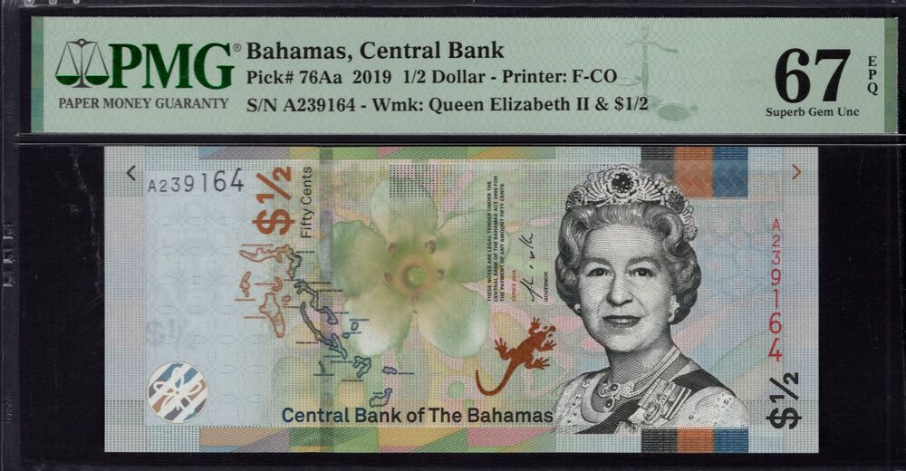 Bahamas - Half Dollar 2019 - Pick # 76Aa - PMG 67 EPQ