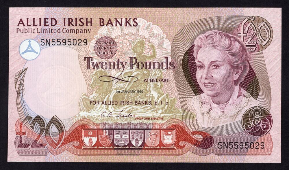 Ireland, Northern  - 20 Pounds 1990 - Pick # 8a - UNC