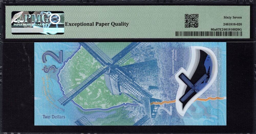 Barbados - 2 Dollars 2022 - Pick # 80a - PMG 67 EPQ