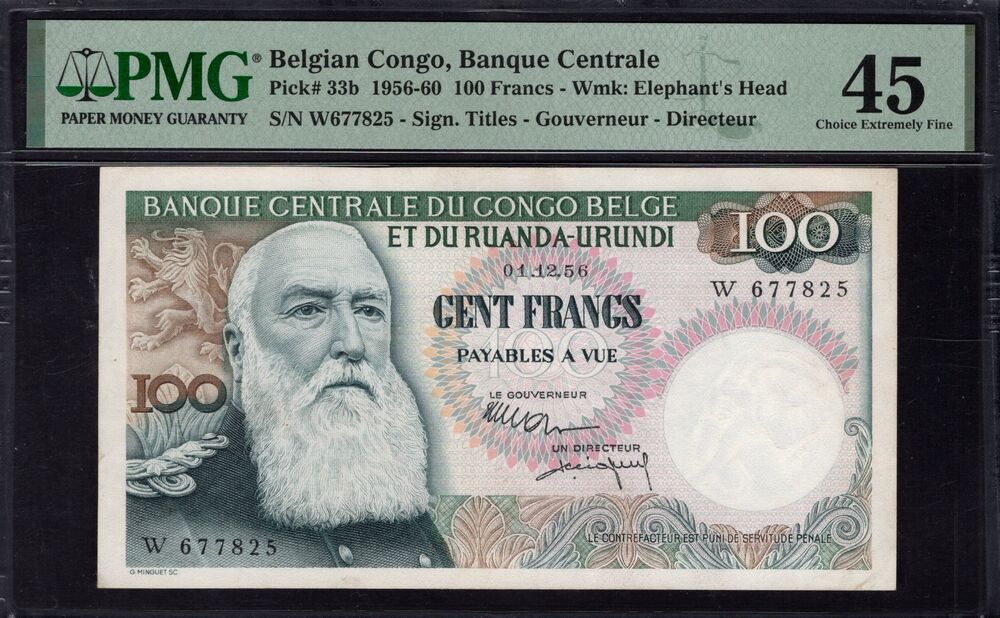 Belgium - 100 Francs 1956 - Pick # 33b - PMG 45