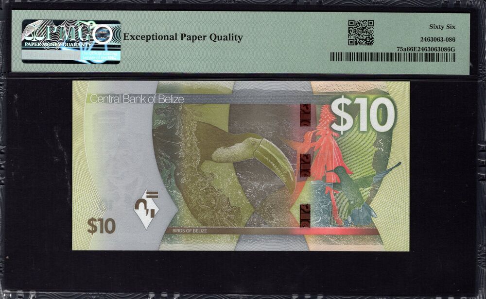 Belize - 10 Dollars 2025 - Pick # 75a - PMG 66 EPQ