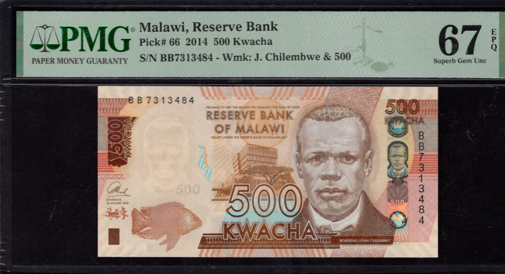 Malawi - 500 Kwacha 2014 - Pick # 66 - PMG 67 EPQ