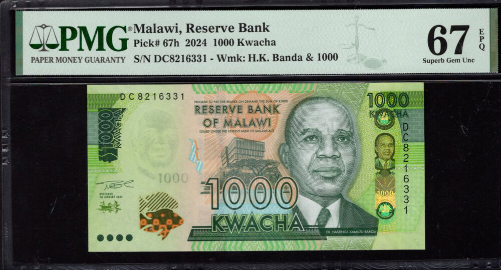 Malawi - 1.000 Kwacha 2024 - Pick # 67h - PMG 67 EPQ